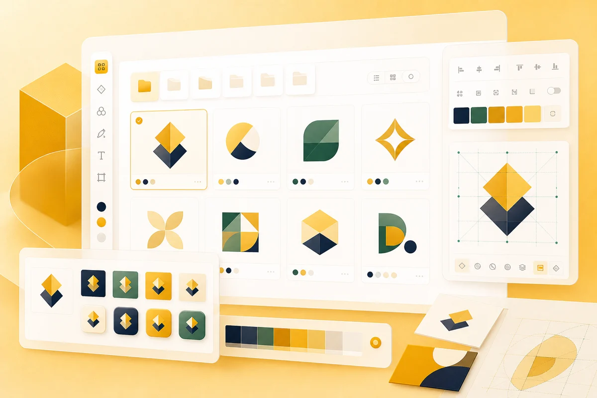 Imgfun brand asset workspace with editable vector marks and color controls